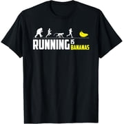 Marathon Runner Finisher Running is Bananas Funny Graphic T-Shirt men and women can wear, black, white, gifts