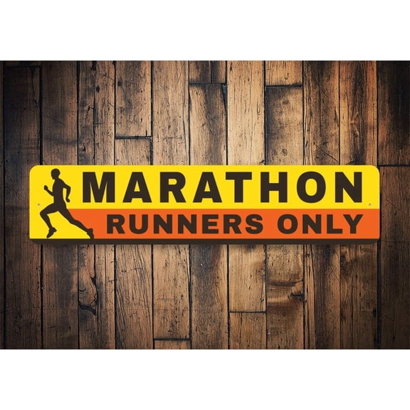 Marathon Runner Sign Custom Marathon Gift Marathon Gift Sign For Runners Long Distance Running Runner Gift Marathon Name Marathons - Size: 16 x 4 Inches