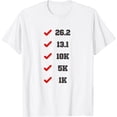 thumbnail image 1 of Marathon Runner's Checklist Novelty T-shirt 13.1 26.2, 1 of 4