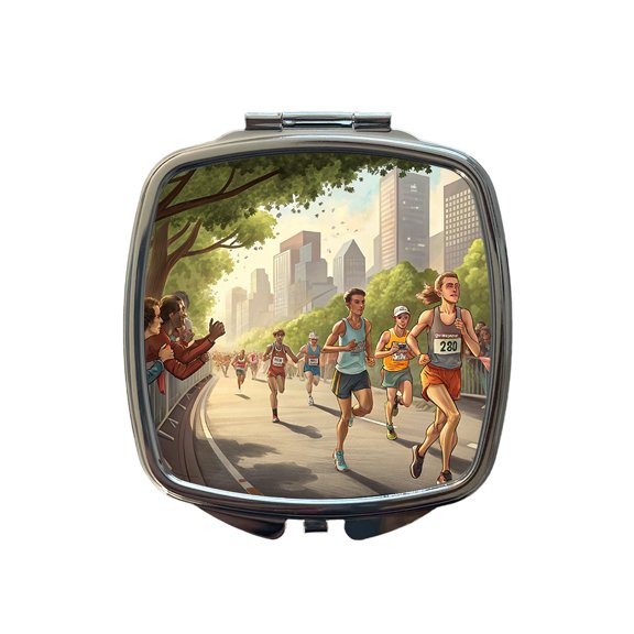 Marathon Running Race Jogging Travel Makeup Handbag Purse Small Pocket Compact Mirror