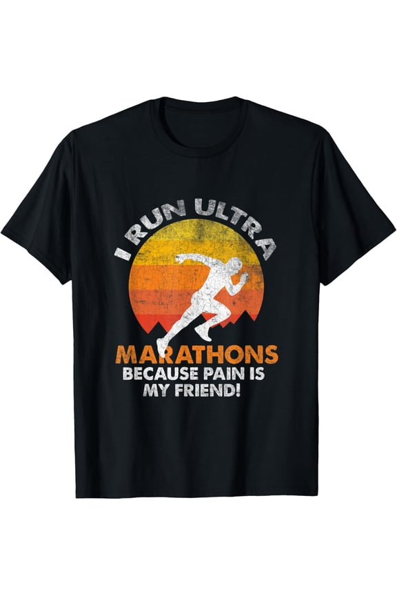 Marathon & Trail running Vintage I run Ultra Marathons Quote T-Shirt