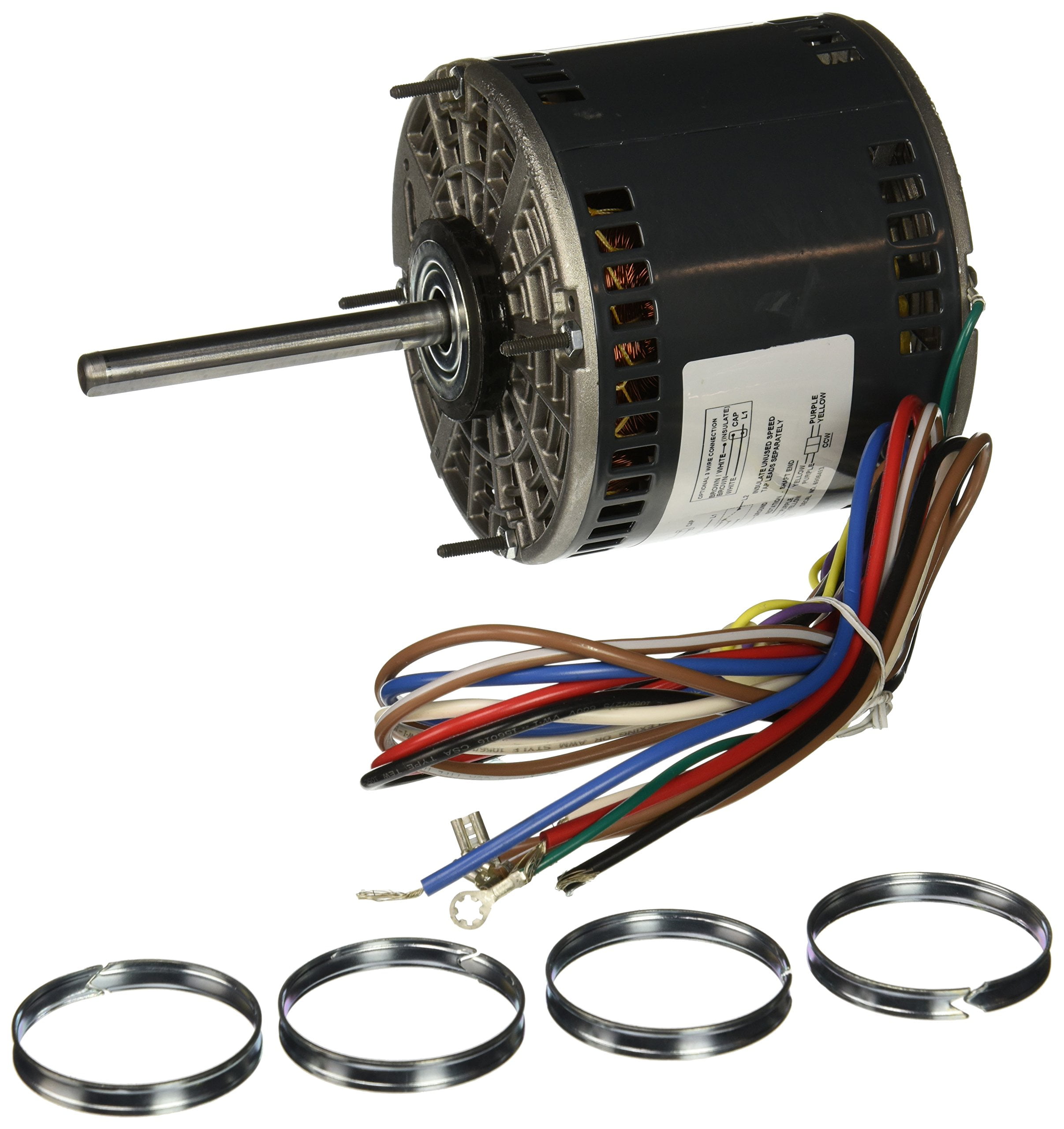 Marathon X015 48Y Frame 48A17O151 Open Air Over Direct Drive Motor, 1 Phase, Permanent Split Capacitor, Ball Bearing, 1/3 hp, 1625 rpm, 3 Speed, 115 VAC