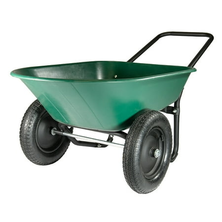 Original Marathon Yard Rover Poly Tray, 2-Wheel Home Garden Wheelbarrow Cart, 300 lb. Capacity