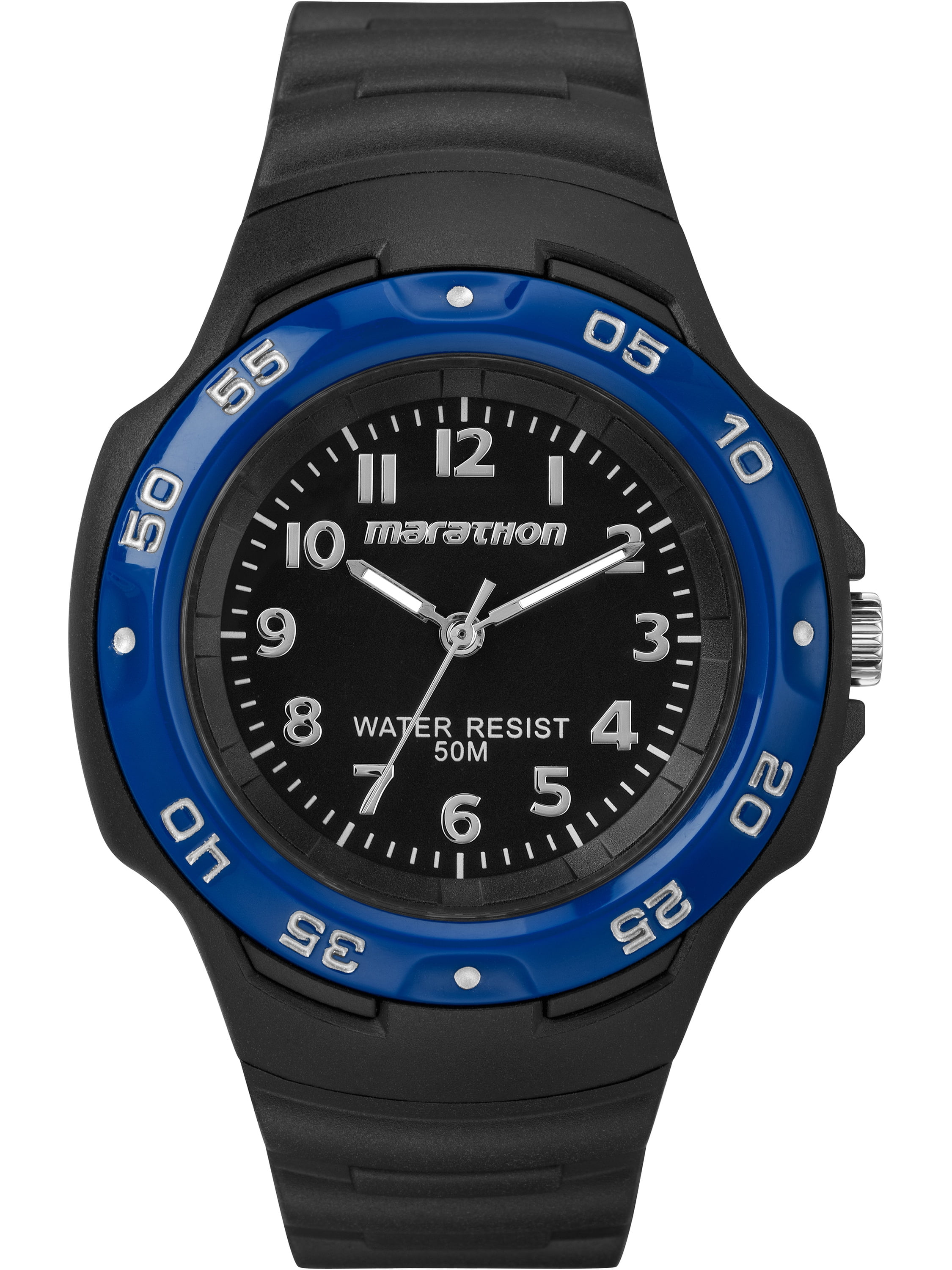 Marathon by Timex Unisex Analog Full Size Black Blue Watch Resin Strap Walmart