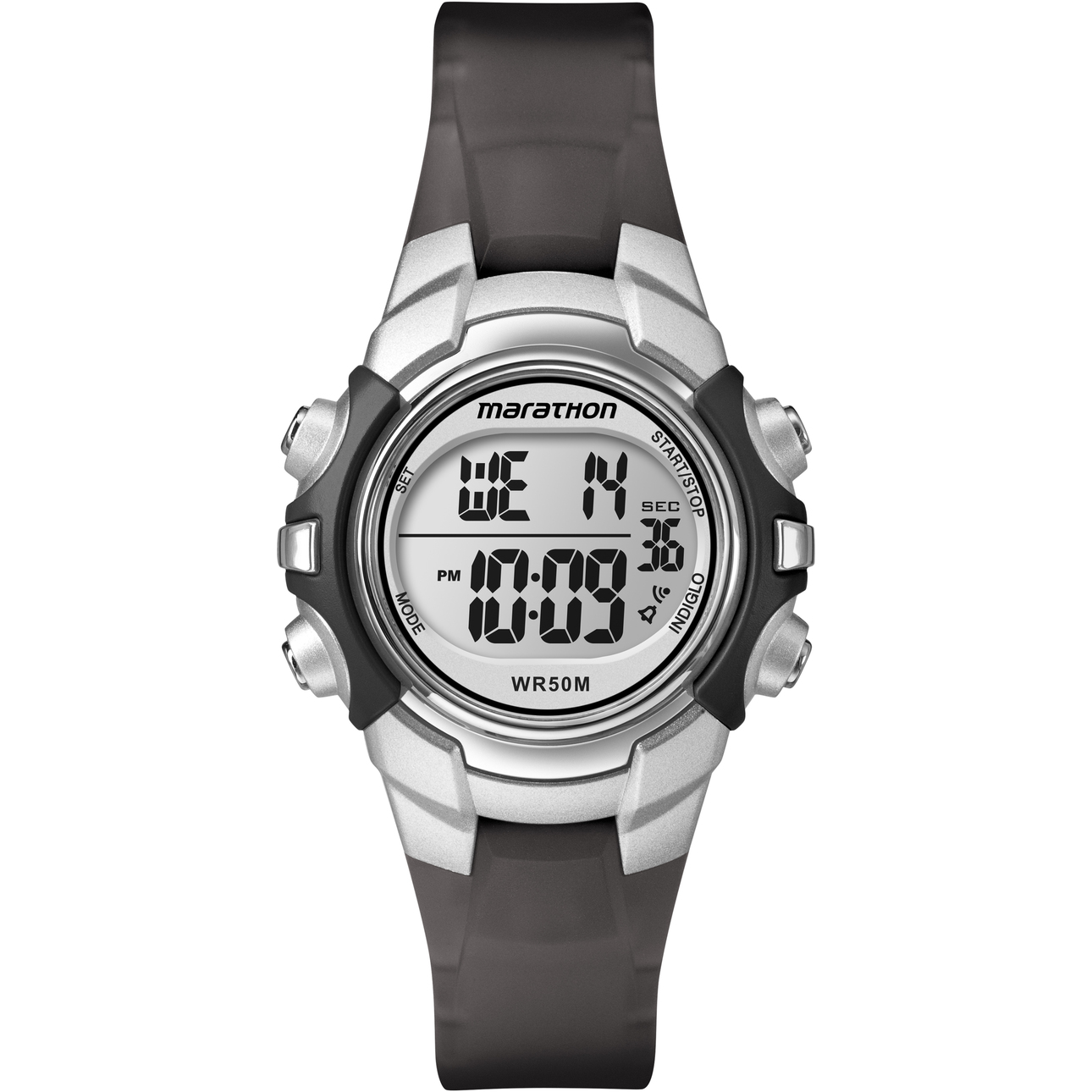Marathon by Timex Unisex Black/Silver 33mm Sport Watch, Resin Strap - image 1 of 2
