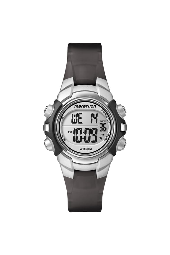 Marathon by Timex Unisex Black/Silver 33mm Sport Watch, Resin Strap