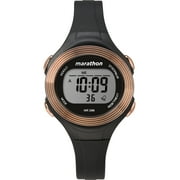 Marathon by Timex Women's Digital 34mm Black/Rose Gold-Tone Watch, Resin Strap