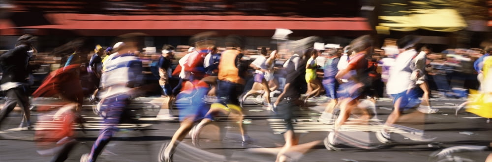 Marathon runners on the road New York Marathon New York City New York State USA Canvas Art - Panoramic Images (12 x 36)