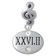 thumbnail image 1 of Marathon with Clear Crystal Roman Numeral - Clef Note Charm Bead, 1 of 1