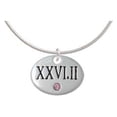 thumbnail image 1 of Marathon with Pink Crystal Roman Numeral Charm Necklace, 18"+2" Extender, 1 of 1