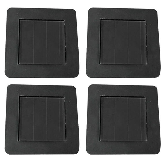 Marbhall 4Pcs Solar Light Replacement Top, Square Solar Panel Top Replacement Black