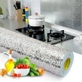 thumbnail image 1 of Marbhall Kitchen Backsplash Wallpaper Peel and Stick Aluminum Foil Contact Paper Self Adhesive Oil-Proof Heat Resistant Wall Sticker for Countertop Drawer Liner Shelf Liner 1 Roll Silver, 1 of 12