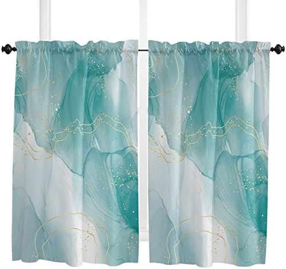 Marble Agate Window Tier Curtains 24 Inches Long Set of 2 Panels Half