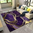 thumbnail image 1 of Marble Area Rug, Purple And Gold Stylish Modern Living Room Rug，Soft Breathable Rugs For Home Decorative, Non Slip Washable Rug For Indoor Bedroom Apartment Large Rug Mat 5x7ft, 1 of 6