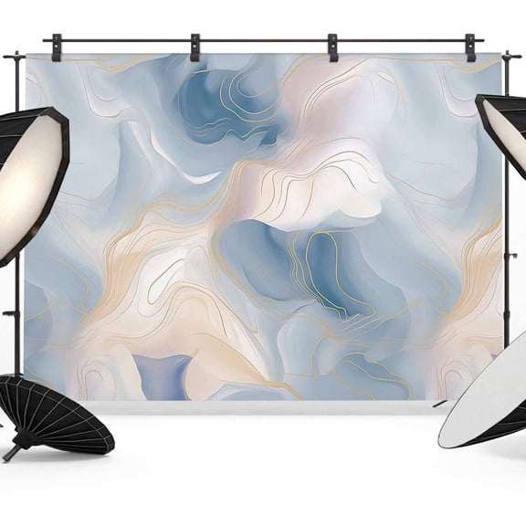 Marble with Backdrop for Photography, Gold Lines Pink Blue Gradient Texture Photo Backdrop Portrait Background Party Banner Photo Backgrounds for Studio Booth Props, 12x8ft