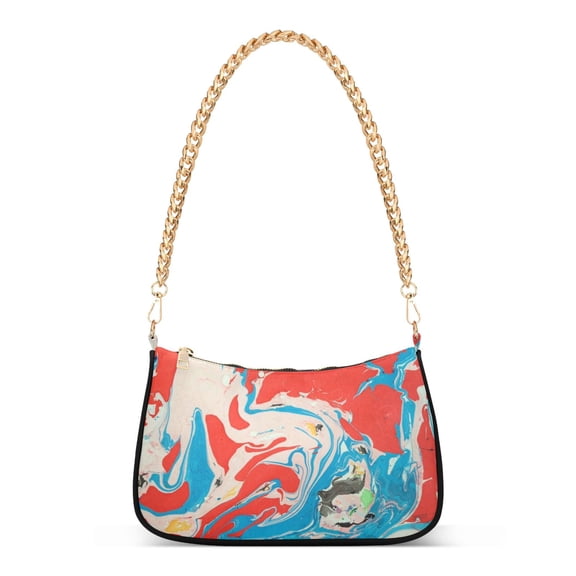 Marble Backgroun Womens Chain Shoulder Bag Tote Handbag Clutch Hobo Purse with Zipper for Travel Casual