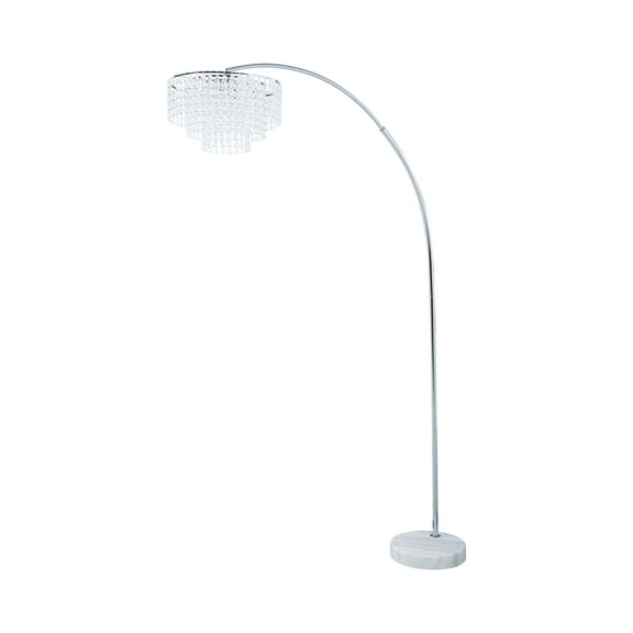 Marble Base Floor Lamp Chrome and Crystal