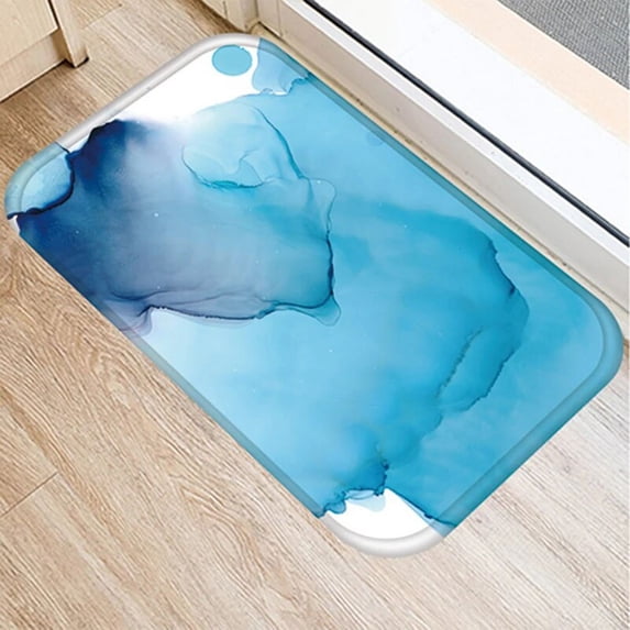 Marble Bathroom Bath Mat Blue Non Slip Mat In Bathtub Floor Rug Shower Room Doormat Gray Mat