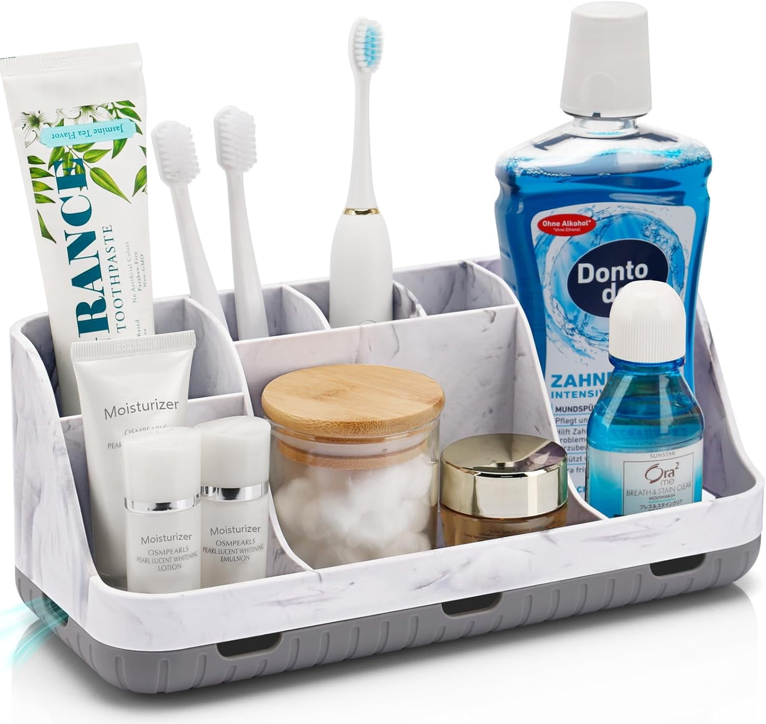 Marble Bathroom Countertop Organizer - Detachable 7 Slots Kids Electric ...