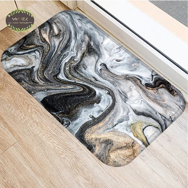 Marble Bathroom Doormat Kitchen Carpet AntiSlip Nordic Style Colorful