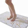 thumbnail image 1 of Marble Bathroom Rug Black and Gold Decor Bathroom Rugs Non Slip Bath Mat Super Absorbent Microfiber Plush Bathmat Machine Washable Floor Carpet for Tub, Shower, Bedroom 16"x24", 1 of 6