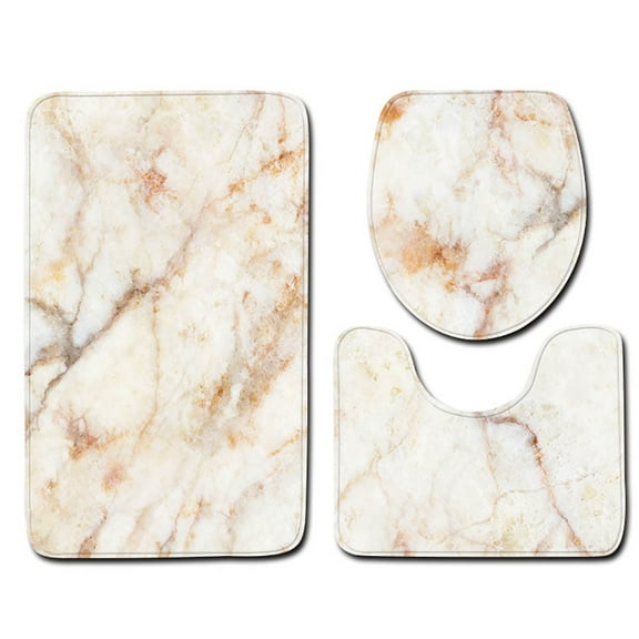 Marble Bathroom Rug Set 3PCS, Non- Shower Mat, Ultra Soft Absorbent Bath Mat,Toilet Lid Cover Contour Mat, Machine Washable,Crack Design,Non-, Bathroom Floor Mats for Tub, Shower Toilet