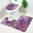 thumbnail image 1 of Marble Bathroom Rug Set Luxury Grey Gold Textured Purple Flannel Non-Slip Bath Mat Doormat Toilet Cover Toilet Decoration Set, 1 of 5