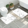 thumbnail image 1 of Marble Bathroom Rugs Sets 3 Piece Non-Slip Toilet Rugs U ShapedSeat Cover and Rug Set Bathroom Sets with Rugs and Accessories, 1 of 5