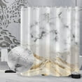 thumbnail image 1 of Marble Bathroom Shower Curtain White Gold Waterproof Fabric Shower Curtains with Hooks Watercolor Abstract Shower Curtain Cloth 72x72 inches, 1 of 6