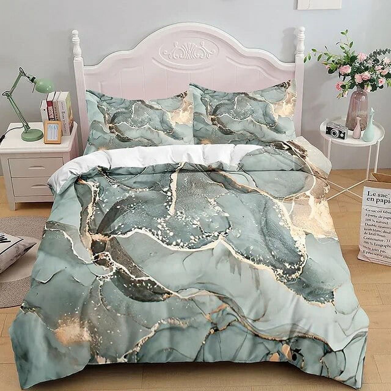 Marble Bedding Set King Queen Size Grey Gold Marble Duvet Cover Men marble-bedding-set-king-queen-size-grey-gold-marble-duvet-cover-men