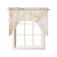 thumbnail image 1 of Marble Beige Kitchen Curtains Swag Valance for Windows/Bathroom/Cafe, Modern Abstract Ink Painting Luxury Rod Pocket Drape Panel Swag Curtain Valance for Bedroom/Living Room 55''x36'', 1 of 6