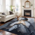 thumbnail image 1 of Marble Black Area Rug 5x8 FT, Non Slip Bedroom Throw Carpet, Ink Painting Modern Art Abstract Washable Soft Floor Carpet Non-Shedding Rug for Living Room Nursery Dorm Office, 1 of 9