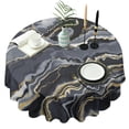 thumbnail image 1 of Marble Black Gold Round Table Cloth,Wrinkle Resistant Table Cover with Polyester,Waterproof Reusable Tableclothes for Easter Birthday Picnic Wedding (Round,60x60inch), 1 of 6
