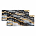 thumbnail image 1 of Marble Black Golden Curtain Valances for Windows, Kitchen Valance Window Treatments Panel 2 Pack, Modern Aesthetics Abstract Ink Painted Rod Pocket Short Curtains for Bathroom Bedroom 60 x 18 Inch, 1 of 8