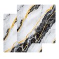 thumbnail image 1 of Marble Black Kitchen Dish Towels for Drying Dishes Set of 2, Gold Foil Ceramic Style Cracks Scratches Waffle Weave Microfiber Hand Tea Bathroom Towels Quick Dry & Absorbent Towel 12x12, 1 of 7