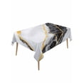 thumbnail image 1 of Marble Black Table Cloth, Gold Foil Ceramic Style Cracks Scratches Waterproof Tablecloth for Rectangle Tables, Reusable Washable Fabric Table Cover for Restaurant Kitchen Dining Tables 54"x108", 1 of 6