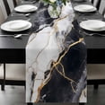 thumbnail image 1 of Marble Black Table Runner 36 Inches Long, Abstract Gold White Brick Stone Motif Kitchen Coffee Dining Table Decoration for Home Party Birthday Wedding Home Decor 13x36 Inches, 1 of 8