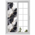 thumbnail image 1 of Marble Black Window Privacy Film, Abstract Gold White Brick Stone Motif Static Cling UV Sun Blocking Heat Control Window Tint Day and Night, Non-Adhesive One Way Windows Privacy Cover 17.7''x78.7'', 1 of 7
