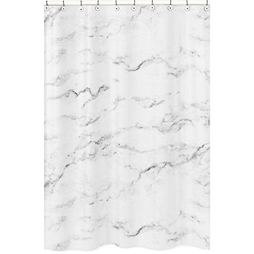 Marble Black and White Collection Shower Curtain