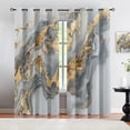 thumbnail image 1 of Marble Blackout Curtains, Nordic Gray Curtains, Abstract Gold Fluid Curtain, Gray And Gold Marble Window Treatment For Bedroom Living Room Decor 42"W x 63"L (Pack of 2), 1 of 6