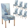thumbnail image 1 of Marble Blue Abstract Printing Dining Chair Covers Set of 6,Stretch Parsons Chair Slipcovers Universal Removable Washable Chair Seat Covers Protector for Dining Room,Kitchen,Hotel, 1 of 6