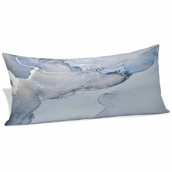 Marble Blue Body Pillow Covers 20"x60", Modern Abstract Ink Painting Luxury Soft Brushed Microfiber Breathable Throw Pillow Covers, Pillowcase with Zipper for Couch Sofa Bedroom Living Room