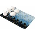 thumbnail image 1 of Marble Blue Dish Drying Mat for Kitchen Counter, Super Absorbent Quick Dry Coffee Bar Mat Pad Thin Diatomaceous Sink Mat Non Slip Dish Drainer Mat 23.5x15.5 Abstract Contemporary Geometric Black Gold, 1 of 6