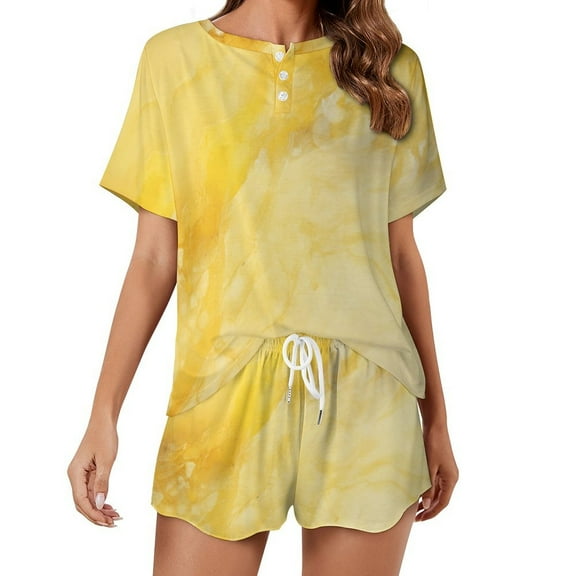 Marble Blue Greene Purple And Gold Stripes 2 Pack Women’s Pajama Set Print Sleepwear And Shorts Y2k Loungewear Sets S-5XL