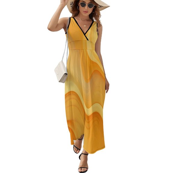 Marble Blue Greene Purple And Gold Stripes King Size Sleeveless Dress Dresses Summer Women Dresses Clothing Woman Dresses Dress