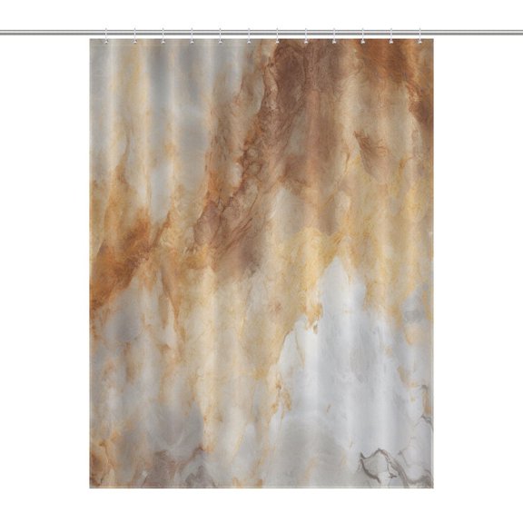 Marble Blue Greene Purple And Gold Stripes Shower Curtain Fabric Bathroom Decor with Hooks