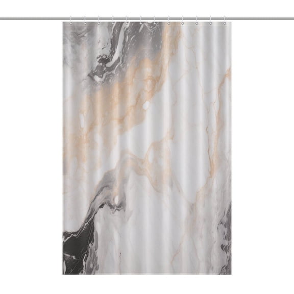 Marble Blue Greene Purple And Gold Stripes Shower Curtain Fabric Bathroom Decor with Hooks