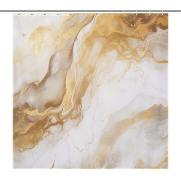 Marble Blue Greene Purple And Gold Stripes Shower Curtain Fabric Bathroom Decor with Hooks