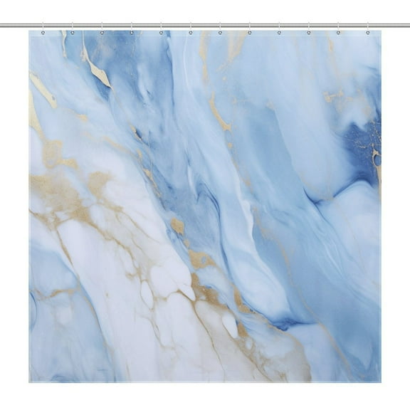 Marble Blue Greene Purple And Gold Stripes Shower Curtain Modern Home Bathroom Bathtub Decor Waterproof Fabric with 12PCS Hooks