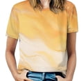 thumbnail image 1 of Marble Blue Greene Purple And Gold Stripes T Shirts Basic T-Shirt Short Sleeve Ladies Tee Shirt Summer Graphic Clothing, 1 of 6
